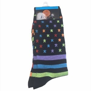 HYP Stars and Stripes Crew Socks, Black, Rainbow